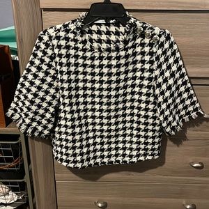 Houndstooth Mango Blouse